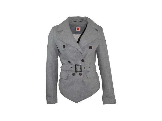 Hugo Boss Grey Wool Jacket with Belt
