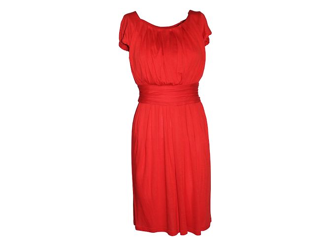 Tara Jarmon Rotes Viscose Kleid Größe 36