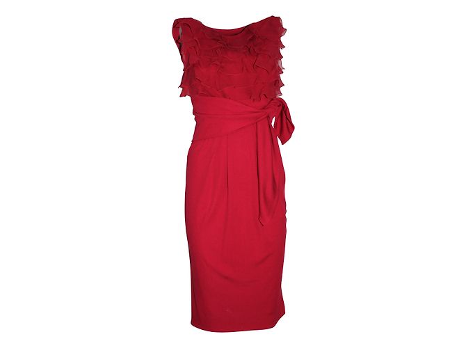 Vestido de seda Giambattista Valli rojo