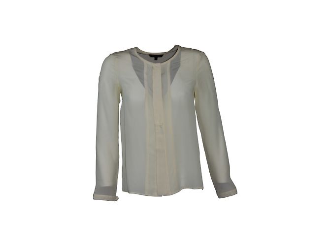 Top Tara Jarmon de seda con botones crema