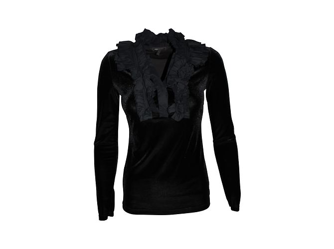 Bcbg Max Azria Top aus schwarzem Samt XS