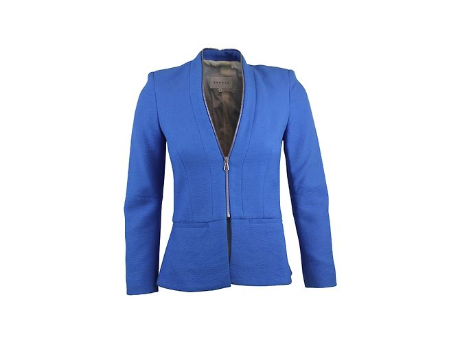 Giacca blu con zip Sandro