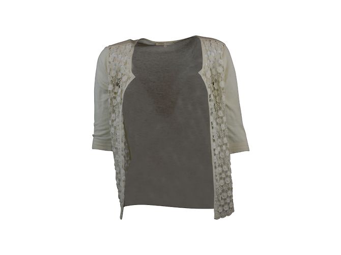 Maje Cardigan de renda creme