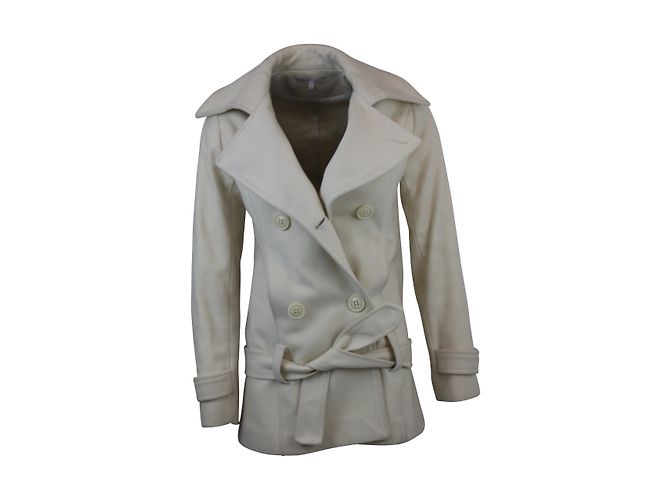 Les Petites Short Wool Coat White