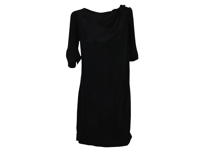Maje Très jolie robe en soie Noir  ref.5137