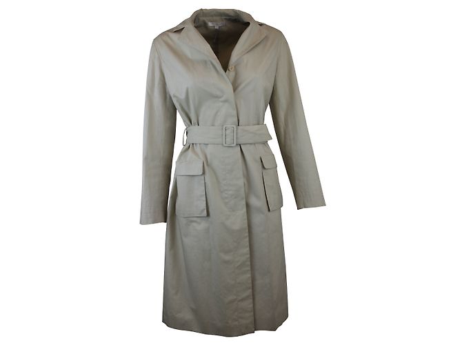 Gabardina con cinturón Paule Ka beige de algodón