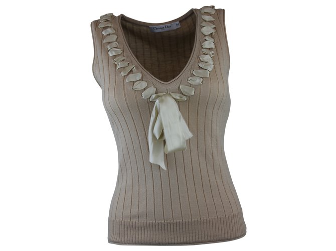 Christian Dior Tops Beige Wolle  ref.5200