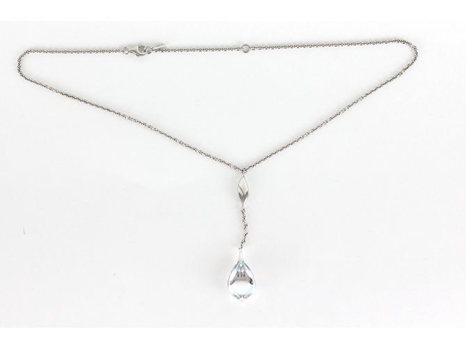 Baccarat Collier en argent et pendentif en cristal Argenté  ref.5244