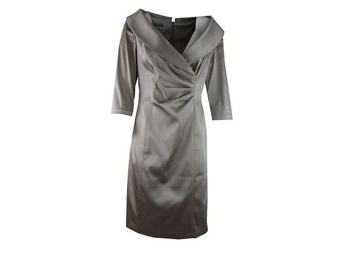 Robe de soirée Kay Unger gris satiné