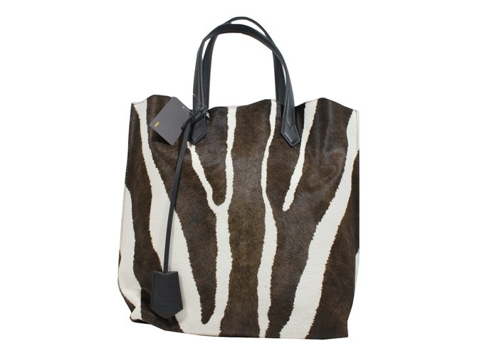 Fendi Handbags Brown White Leather  ref.5269