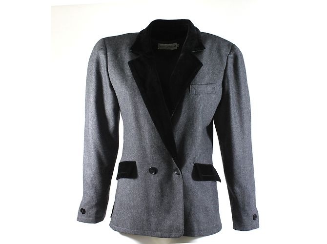 Giacca Guy Laroche in lana nera e grigia Nero Grigio