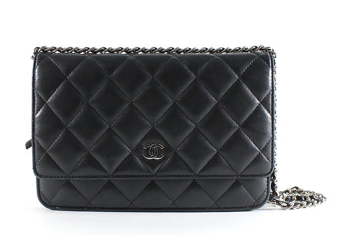 Wallet On Chain Chanel Pochette Nero Pelle