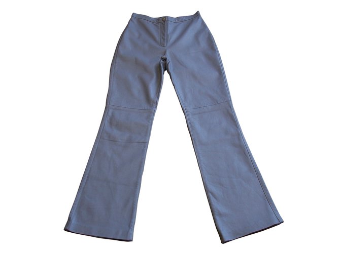 Trussardi Jeans Pants, leggings Blue Leather  ref.5324