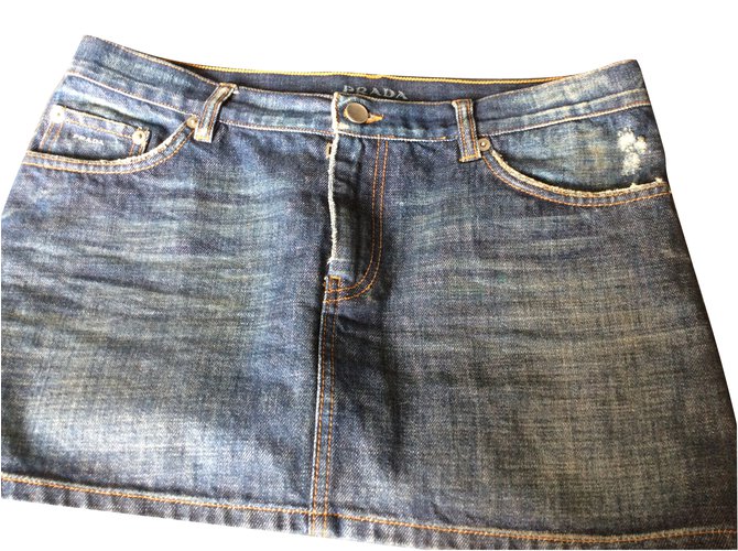 Prada Saias Azul Jeans  ref.5366