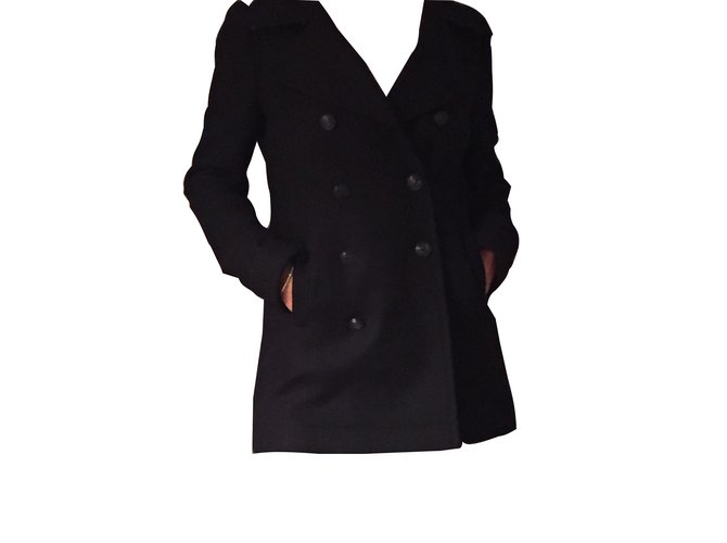 Alexander Mcqueen Coats, Outerwear Black Wool  ref.5399