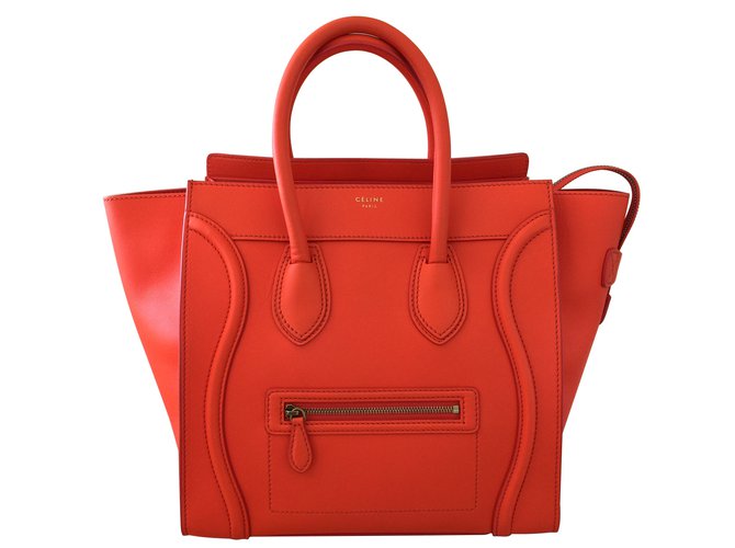 Céline Handbags Orange Leather  ref.5423