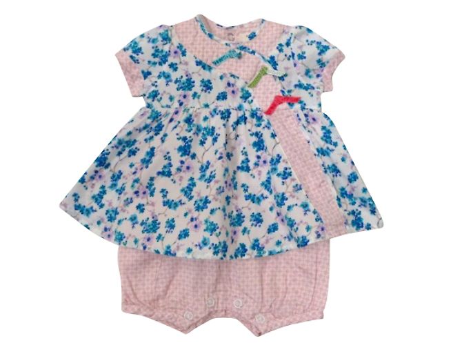 Mono corto Kenzo bebé flores rosa azul