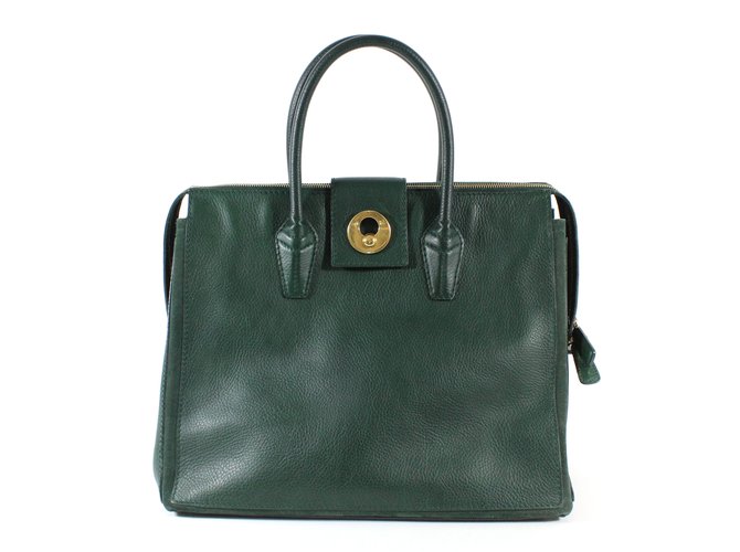 Yves Saint Laurent Handbags Green Leather  ref.5567