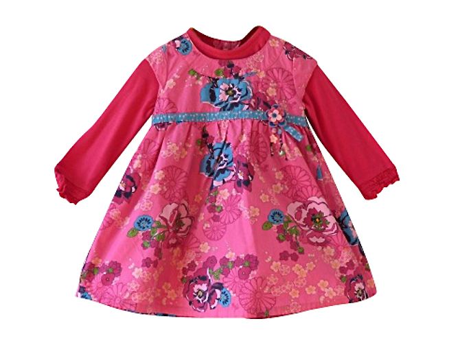 Kenzo Rosa Baumwollkleid mit Blumenmuster 18 Monate Pink