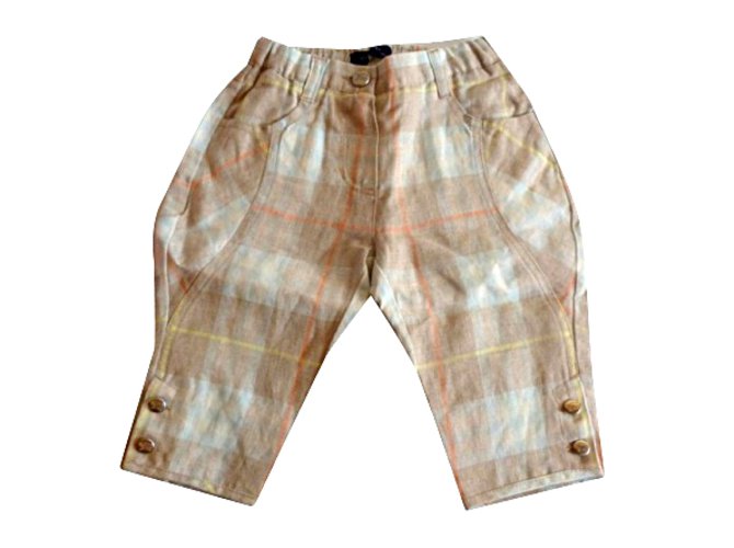 Burberry Pants, leggings Beige Linen  ref.5609