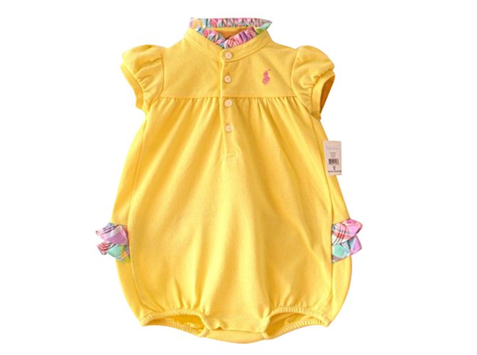 Combinaisons Ralph Lauren Combinaison Bebe Coton Jaune Ref 5678 Joli Closet