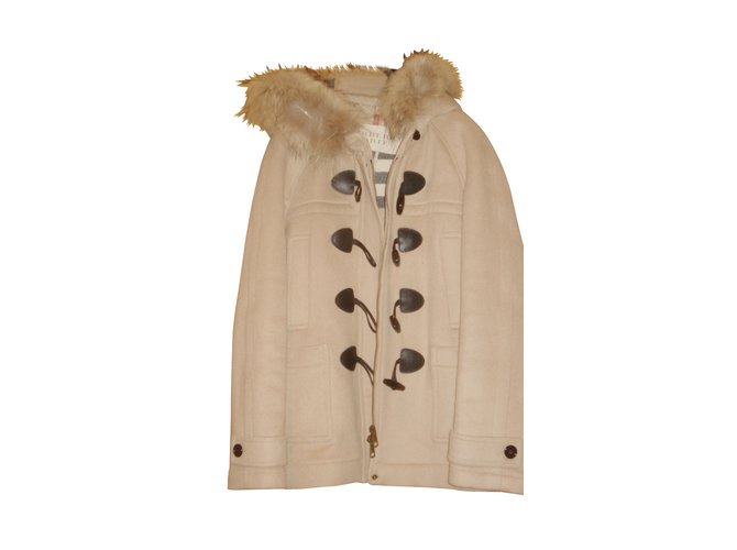 Burberry Brit Coats, Outerwear Beige Wool  ref.5724