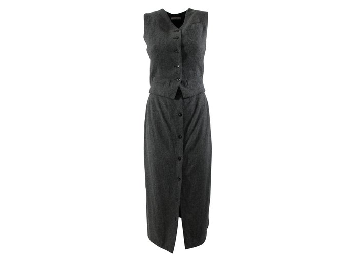 Turnover Jumpsuits Grey Cashmere Wool  ref.5749