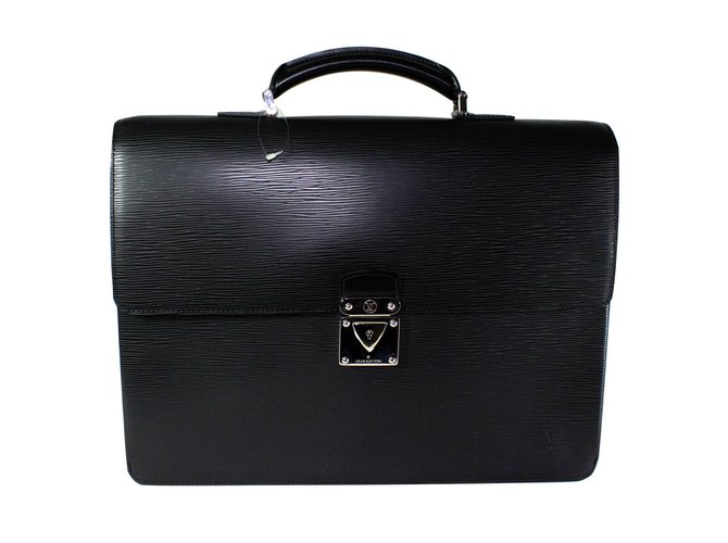 Louis Vuitton Bolsos Maletines Negro Cuero  ref.5750