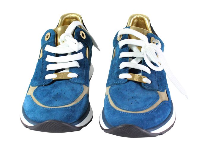 Louis Vuitton Sneakers Blue Leather  ref.5752