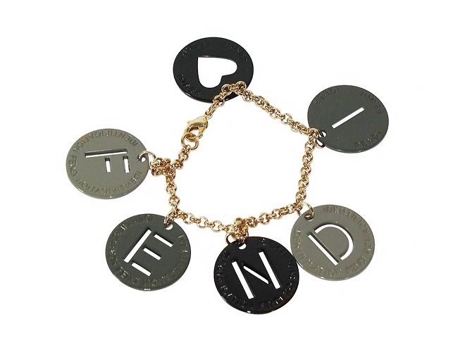 Bracciale Fendi oro con charm verde e nero