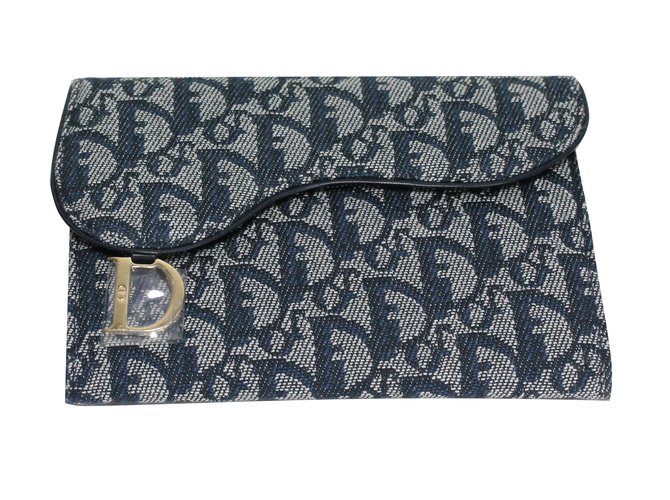 Christian Dior borse, portafogli, casi Blu Panno  ref.5778
