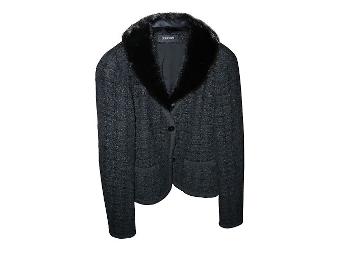 Georges Rech Black Tweed Wool Jacket