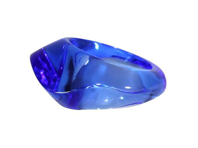 Baccarat Ring aus blauem Saphirkristall Größe 49