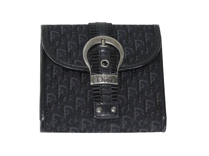Cartera Christian Dior Negra Monogramada Negro