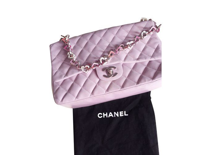 Chanel Bolsas Rosa Couro  ref.5862