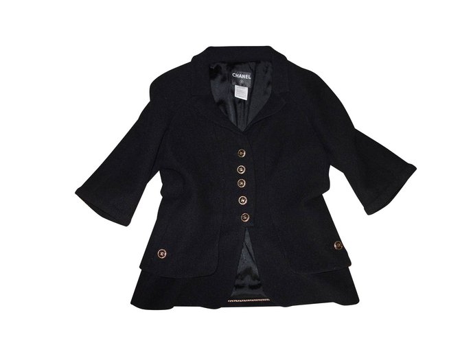 Chanel Jackets Black Wool  ref.5902