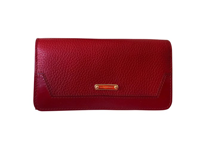 Burberry Portefeuille Cuir Rouge  ref.5914