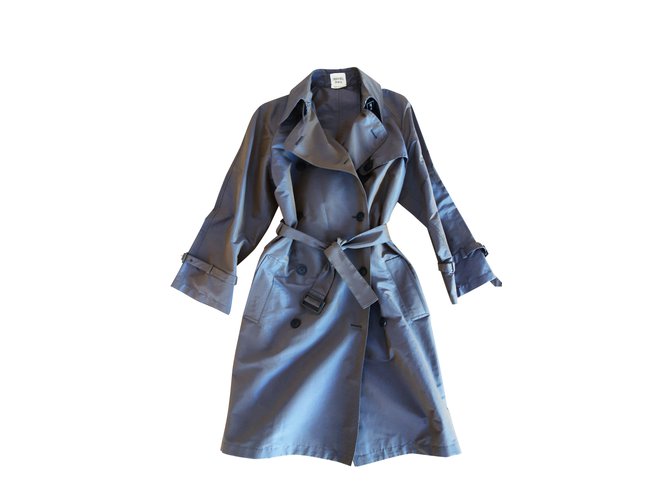 Hermès Coats, Outerwear Grey Silk  ref.5928