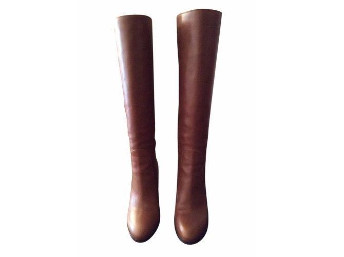 Sergio Rossi Boots Caramel Leather  ref.5945