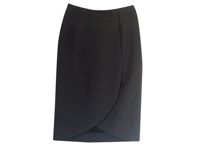 Yves Saint Laurent Skirts Grey Wool  ref.5952