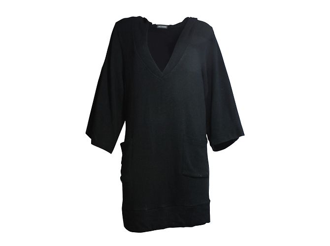 Zac Posen Kapuzenpullover Kleid schwarz 3/4 Ärmel