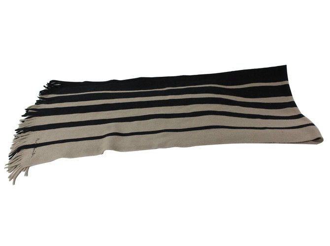 Paul Smith Scarves Black Beige Synthetic Wool  ref.5973