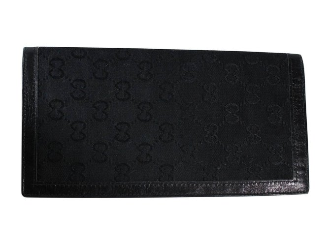 Gucci carteras Negro Paño  ref.5988