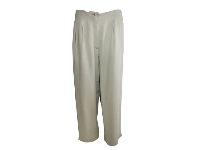 Emporio Armani Pants, leggings Beige Viscose Acetate  ref.5994