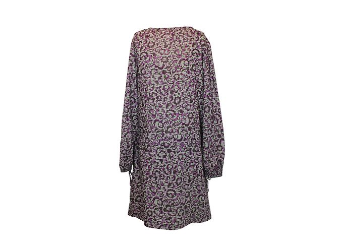 Vestido Bensimon de algodón estampado morado y gris Púrpura