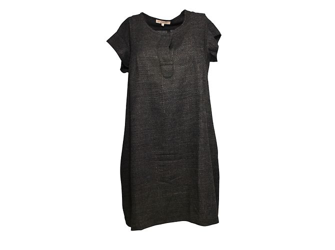 Vestido curto cinza Sandro de lã e viscose