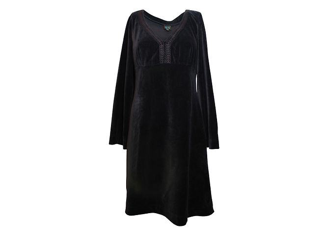 Abito Bensimon in velluto marrone con scollo a V