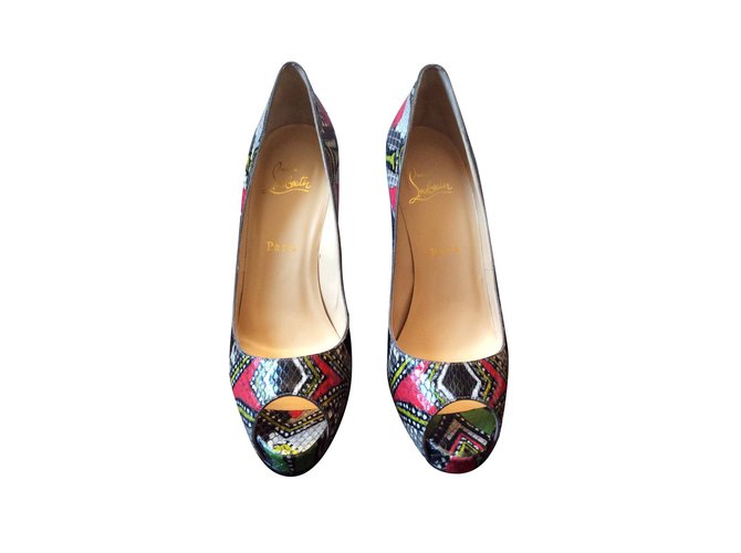 Christian Louboutin Very prive brancard massai python Cuirs exotiques Multicolore  ref.6014
