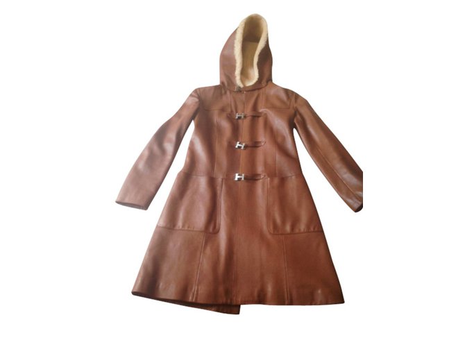 Hermès Coats, Outerwear Cognac Leather  ref.6042