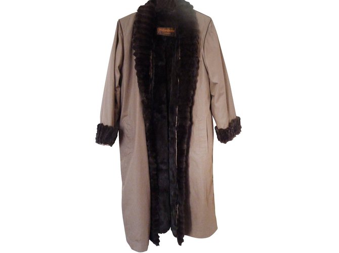Yves Saint Laurent Coats, Outerwear Brown Fur  ref.6045